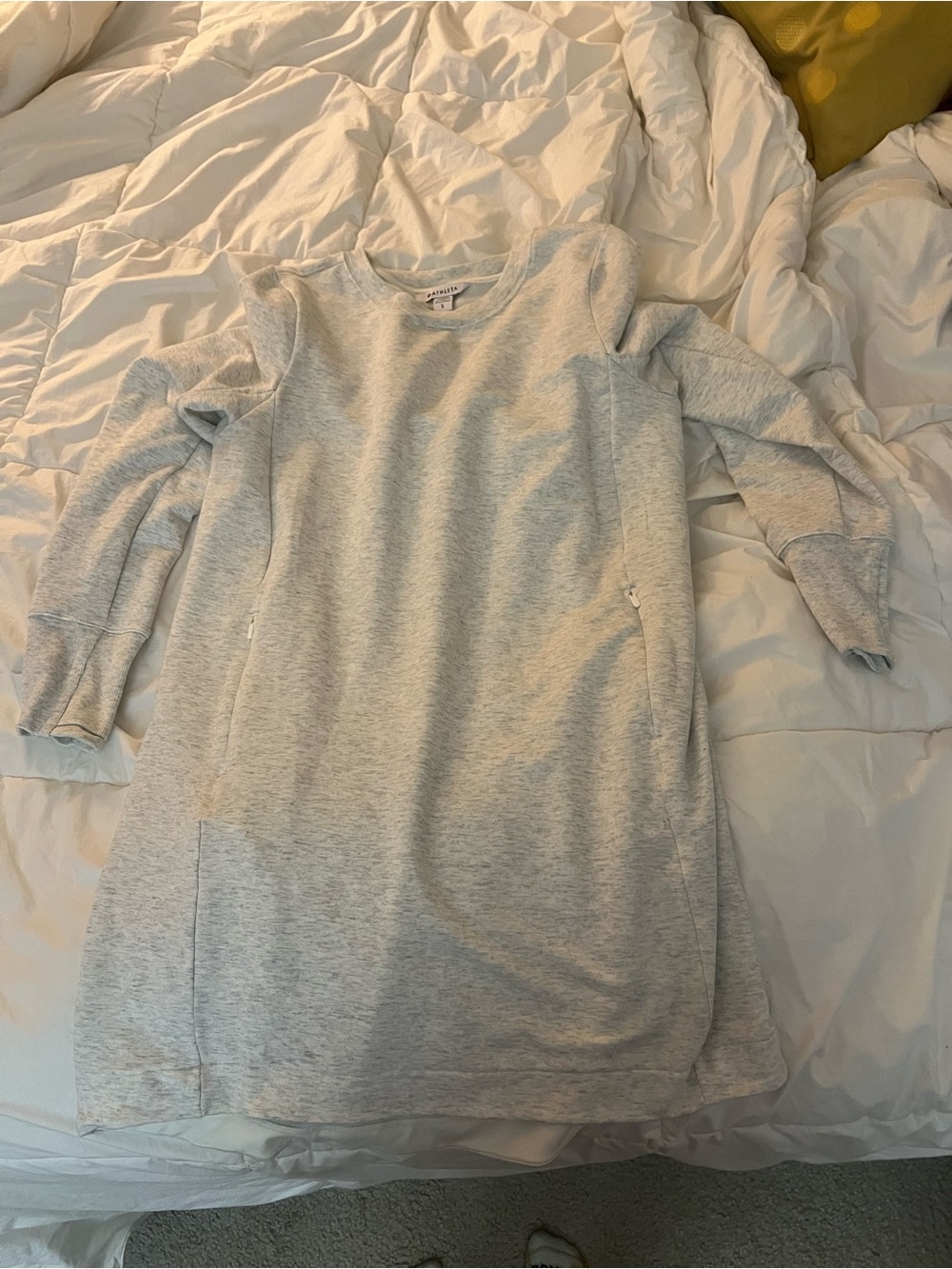 Athleta Light Gray Long Sleeve Sweatshirt Dress